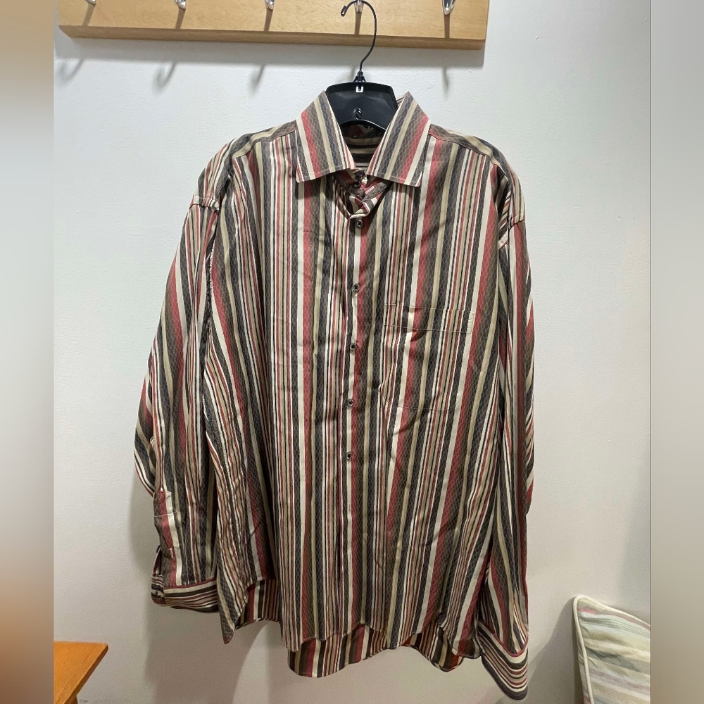 Button down Collared Burberry men's XL multicolored with stripes